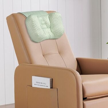 Подушка для шиї MABOZOO для крісел-реклайнерів з кишенею, подушка для підголівника для полегшення болю в шиї та підтримки шийного відділу хребта, подушка для голови-реклайнера для тих, хто спить на боці вдома, в офісі або під час подорожей, світло-зелена