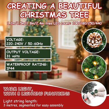 Різдвяна ялинка з вогнями 210 см зелена Eldzenith