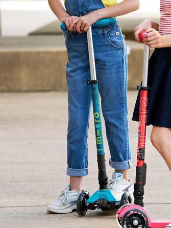 Складний світлодіодний самокат з трьома колесами, з нахилом для керування, складний, швейцарський дизайн, Micro для дітей з підсві