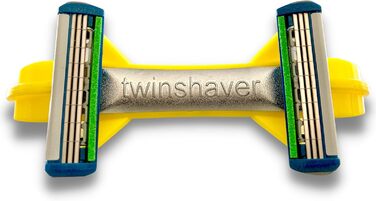 Бритва для лисої голови Twinshaver 0 мм 4 леза для гоління - захист від порізів і 80 економія часу - Бритва для тіла та голови - бритва для чоловіків і жінок (жовта)