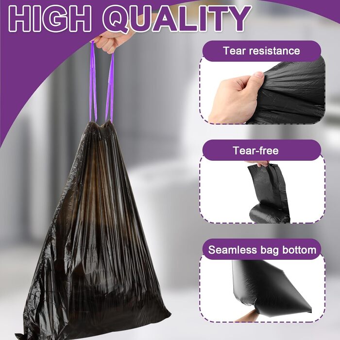 Чорних пакетів для сміття (25 л) зі шнурком, стійких до розривів та протікання, для баків об&39ємом 25-35 літрів, 9 рулонів, 261