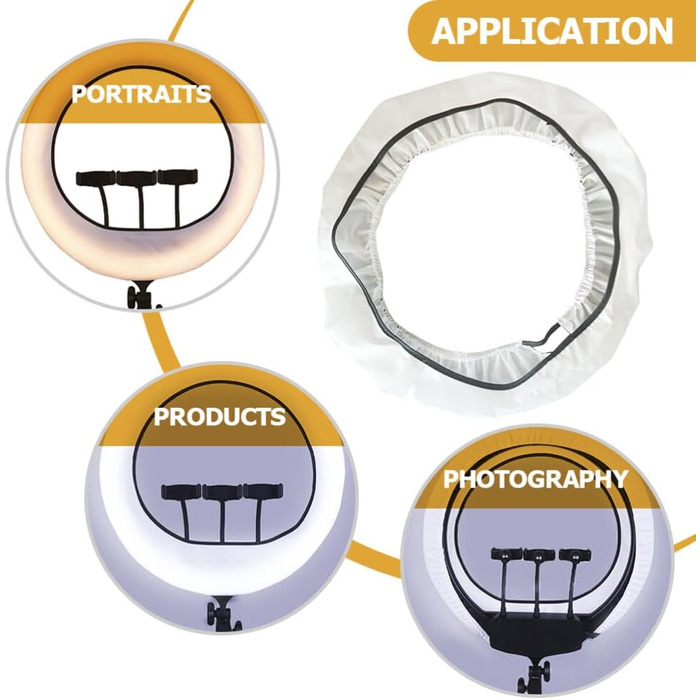 Кільцеве світло Hemobllo з шнурком для камери Абажури для настільної лампи Відбивач світла для кільцевого світла Розсіювач світла Шкарпетка Студійний рефлектор Студійний спалах Рефлектор світла Шкарпетка Фотоприладдя круглі