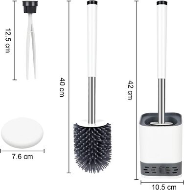 Щітка для унітазу Glowbal - силіконова щітка для унітазу, набір з 2 щіток для гостьового туалету у ванній кімнаті, настінна та сто