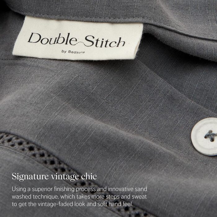 Комплект підковдри Double Stitch by Bedsure Linen Tencel Lyocell, м'який підодіяльник, двоспальний, стійкий, вологонепроникний, ох