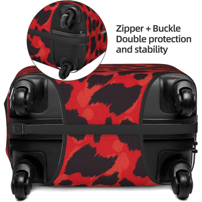 Чохол для багажу Леопард (чорний), еластичний захист від подряпин та пилу, розмір 95 см