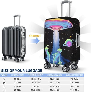 Чохол для валізи Raumschiff, міцний захист, підходить для багажу розміром 45,7 - 81,3 см, малий, Чорний