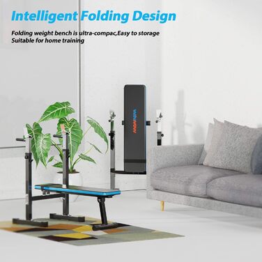 Регульована лава для важкої атлетики WINNOW з віджимною станцією, складна важка лава для важкої атлетики, багатофункціональна лава для тренувань у домашньому тренажерному залі