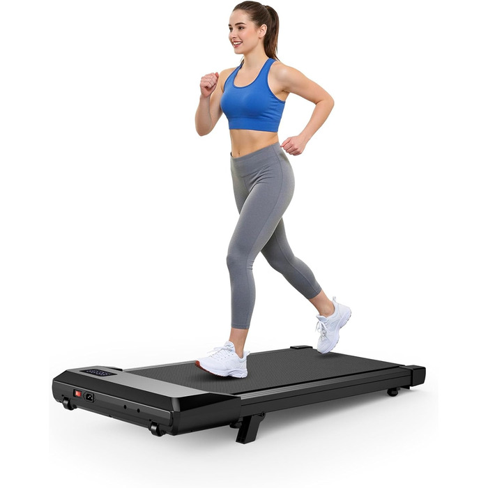 Ходовий килимок Superun з нахилом, макс. 159 кг/136 кг, бігова доріжка 2,5 к.с. для домашнього використання зі світлодіодним освітленням, тихий стіл для бігової доріжки з додатком та багатокористувацькою біговою доріжкою, 90 см, з нахилом 6, чорний