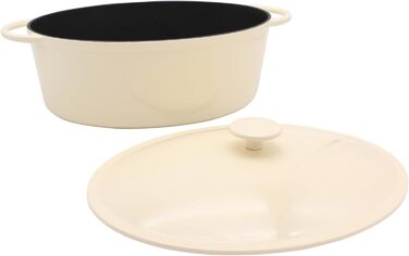 Чавунна сковорода Karl Krger овальна Savanna, кремовий/чорний, 34 см