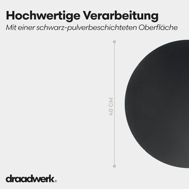 Круглий журнальний столик Журнальний столик для вітальні та їдальні 40 см Метал з порошковим покриттям Дизайн поза часом (чорний)