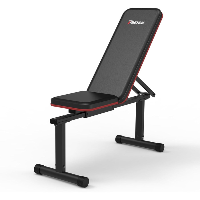 Силова лава PASYOU, плоска лава, регульована, вертикальна під кутом 90, вправи на похилій та плоскій лаві, регулювання у 5 напрямках, силова лава для дому або спортзалу, вантажопідйомність 300 кг