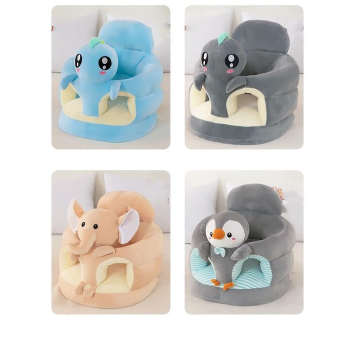 Дитяче крісло, крісло для сидіння, мультяшні тварини, плюшеве крісло-диван, малюк, дитина, навчання сидіти на дивані, гра, міцний, потовщене сидіння дивана в мультяшному дизайні (12)