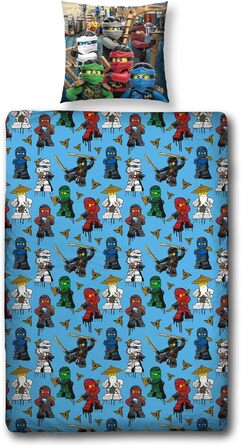 Комплект постільної білизни Character World Lego Ninjago для хлопчиків - дитяча постільна білизна 135x200 80x80 см з 100 бавовни н