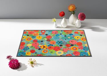 Килимок для дверей, що можна прати та сушити, Flower Power 40x60 см, для використання всередині та зовні приміщень, можна прати, різнокольоровий 40 x 60 см (прямокутний)