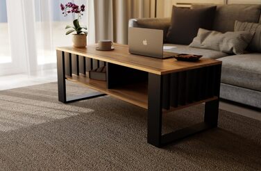 Журнальний столик Meble Pitus Сучасний стіл для вітальні Журнальний столик з місцем для зберігання 90 x 50 x 50 см Стіл для вітальні Меблі з рейковими елементами Вічний дуб