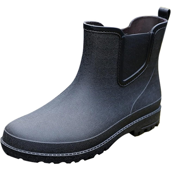 Чоловічі гумові чоботи універсальні, водонепроникні зносостійкі дощовики, легкі чоботи без шнурівки, м&39які зручні робочі чоботи, садові чоботи, захисне взуття, рибальські чоботи, чорні, EU 44
