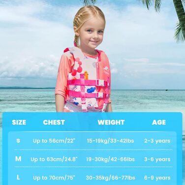 Дитячий плавальний жилет Gogokids - Купальник для малюків, допоміжні плавальні костюми, тренування з плавання, плавучість, неопренові плавальні жилети для дітей 2-9 років, 15-35 кг, розмір S (2-3 роки), червоний