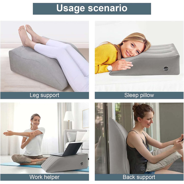 Подушка для підняття ніг, надувна клиноподібна подушка для ніг, зручна подушка для ніг для сну, подушка для підтримки ніг для покращення кровообігу та зменшення набряків