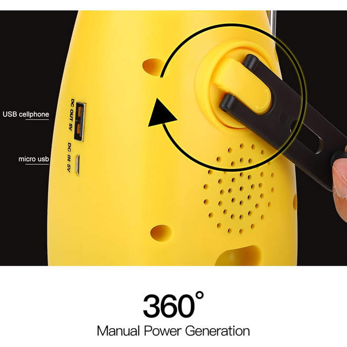 Сонячний кемпінговий ручний ліхтар, світлодіодний кемпінговий ліхтар з рукояткою, портативний аварійний ліхтарик з радіо та USB-кабелем, для відключення електроенергії, походів, риболовлі та аварійних вимикань