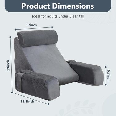 Подушка для читання для ліжка та дивана, подушка у формі книги зі знімним потиличним валиком та підлокітником, подушка для спини ліжка, настінна подушка, багатофункціональна клиноподібна подушка для читання, роботи, перегляду телевізора, чохол, який можна