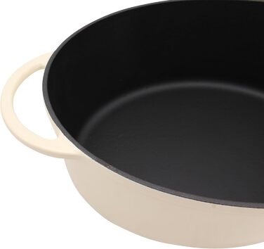 Чавунна сковорода Karl Krger овальна Savanna, кремовий/чорний, 34 см