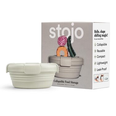 Складана миска STOJO вівсянка, 1020 мл багаторазова силіконова миска для гарячої та холодної їжі ідеально підходить для подорожей, прийому їжі, обідів, кемпінгу та походів безпечна для мікрохвильової печі та вівсянки