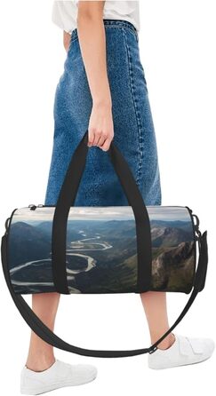 Спортивна сумка для подорожей, туристична сумка з принтом, сумка на нічліг, чорна, універсальний розмір