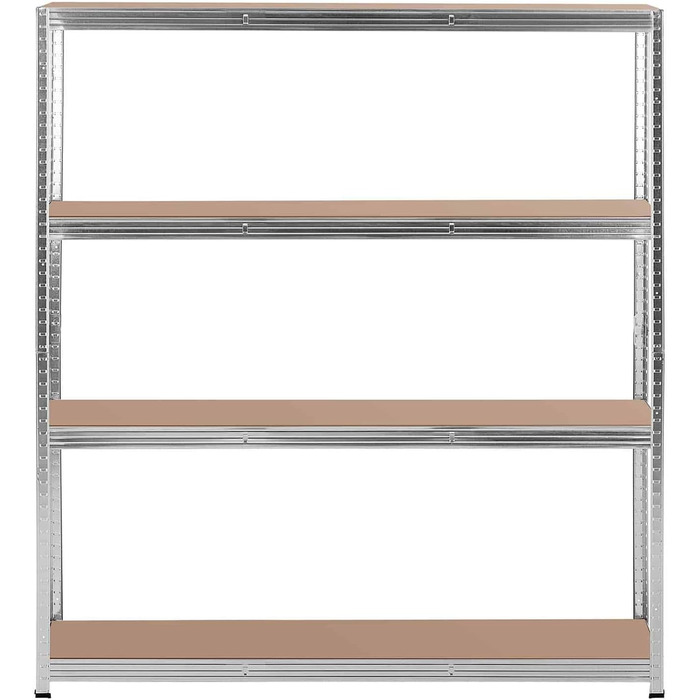 Міцний стелаж 160 x 40 x 180 см для 4 полиць по 150 кг Сірий металевий стелаж Підвальна полиця, 34