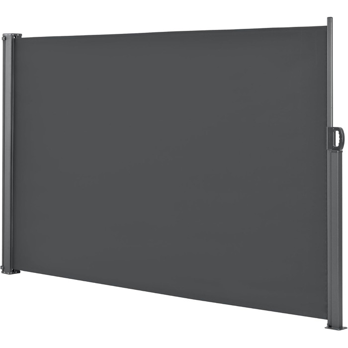 Розсувна бічна тентова перегородка pro.tec Mulhacn для балкону, 160 x 300 см, тентова перегородка для свердління, захист від вітру для тераси з металевим каркасом, сірий сірий 160 x 300 см