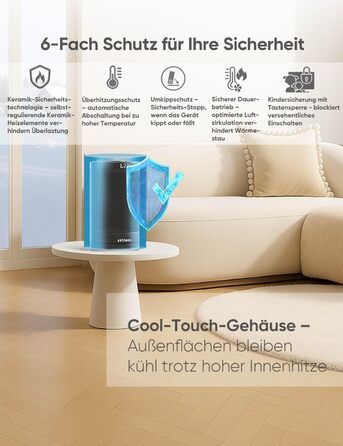 НОВИЙ Енергозберігаючий електричний вентилятор-обігрівач ПЕРЕМОЖЕЦЬ ТЕСТУ, керамічний електричний вентилятор-обігрівач потужністю 1500 Вт з термостатом, захистом від перегріву, перекидання та захисту від дітей, 12-годинним таймером, обігрівачем, включаючи