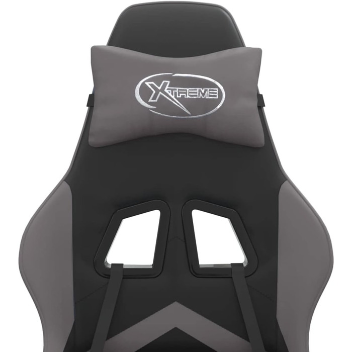 Ігрове крісло з підставкою для ніг, крісло для ПК, ігрове крісло, крісло для геймерів, крісла для домашнього офісу, крісла для ігор, комп&39ютерне крісло, крісло для Playstation, обертове, чорно-сіра штучна шкіра