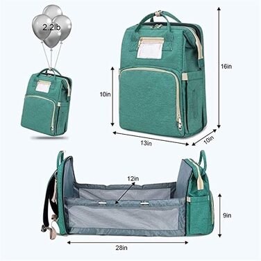 Портативний пеленальний мішок, багатофункціональний водонепроникний рюкзак для підгузників, дитяче ліжечко для подорожей дитяче лі