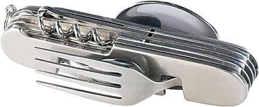 Кемпінговий ніж PEARL набір із 3 складних столових приборів з нержавіючої сталі 9-в-1 для кемпінгу та активного відпочинку (складні столові прибори для пікніка, кишеньковий ніж, складаний)