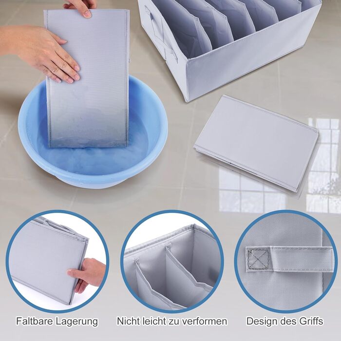 Органайзер для гардеробу, 6 предметів, для штанів, сорочок, спідньої білизни органайзер для шафи, система організації шухляд, органайзер для шухляд, 6 предметів (34*17*12 см - 7 відділень)