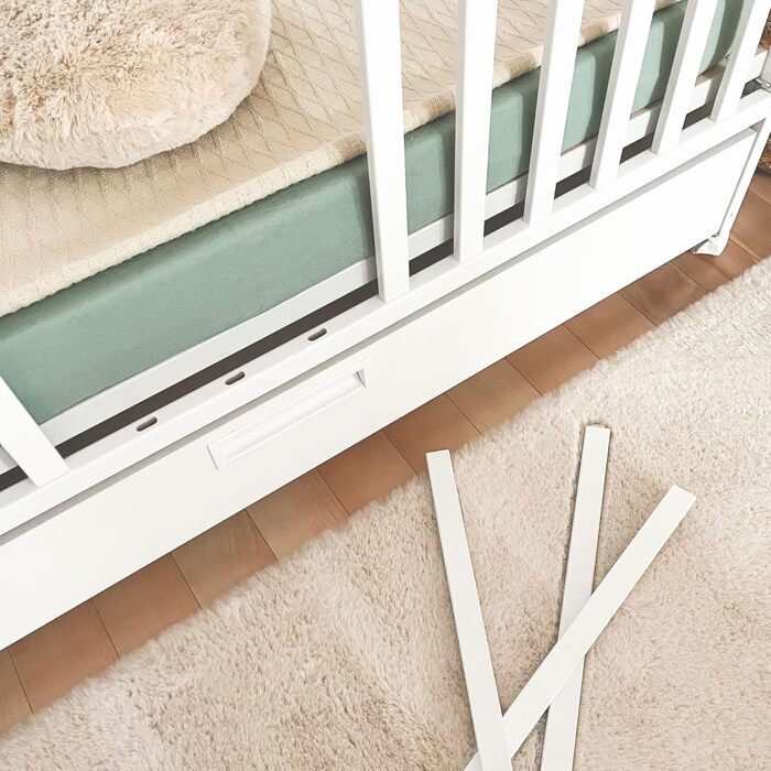 Дитяче ліжко ATB Біле з шухлядами LUX 60x120 та матрацом - Біле дитяче ліжко для немовлят - Ліжко з масиву дерева 120x60 - Дитяче ліжко від 3 років - Біле ліжечко 60 x 120 - Beyaz Bebek Yatagi - Повні ліжечка для сну