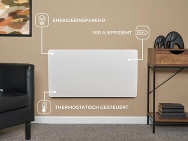 Електричний радіатор Adam Solis з керамічним сердечником потужністю 2000 Вт білого кольору