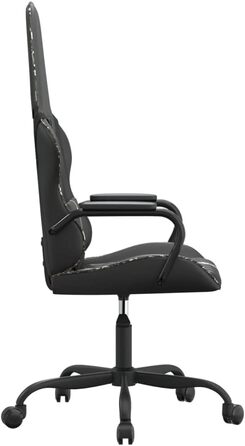 Геймерське крісло, чорне та камуфляжна штучна шкіра, регульоване по висоті, обертове з колесами для комфорту та довговічності, 36 x 46 см (Ш x Г), різнокольорове