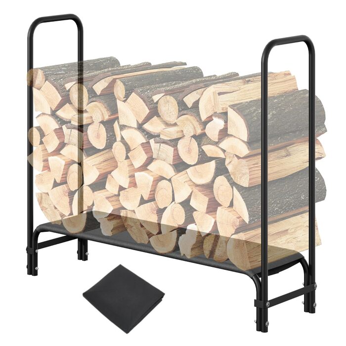 Сталева дров&39яна підставка для зберігання дров. Міцна дерев&39яна підставка для саду, тераси та відкритих майданчиків для оптимального зберігання дров (120 см).