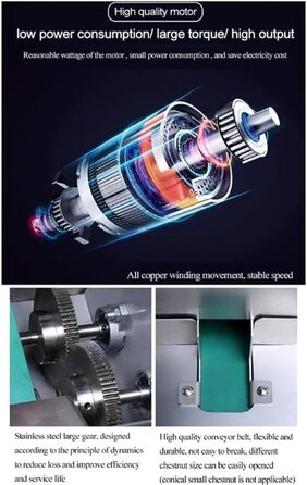 Комерційний різак з нержавіючої сталі потужністю 60 Вт, автоматична машина для різання каштанів, комерційна машина для подрібнення каштанів з 15-25 кг / год, для багатьох розмірів каштана