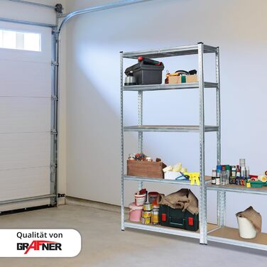 Подвійний надміцний стелаж Grafner XXL з 10 полицями з МДФ, максимальне навантаження 1750 кг, сертифікований TV/GS, закруглені кути, 180x180x40 см, безболтовий стелаж Twin Pack, стелаж для зберігання, стелаж для підвалу