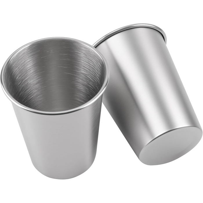 Набір з 8 чашок з нержавіючої сталі, 350 мл, срібна кружка з нержавіючої сталі, штабельовані металеві дорожні чашки, чарки для шотів, чашки з нержавіючої сталі для кемпінгу, вечірок, подорожей, барів та активного відпочинку