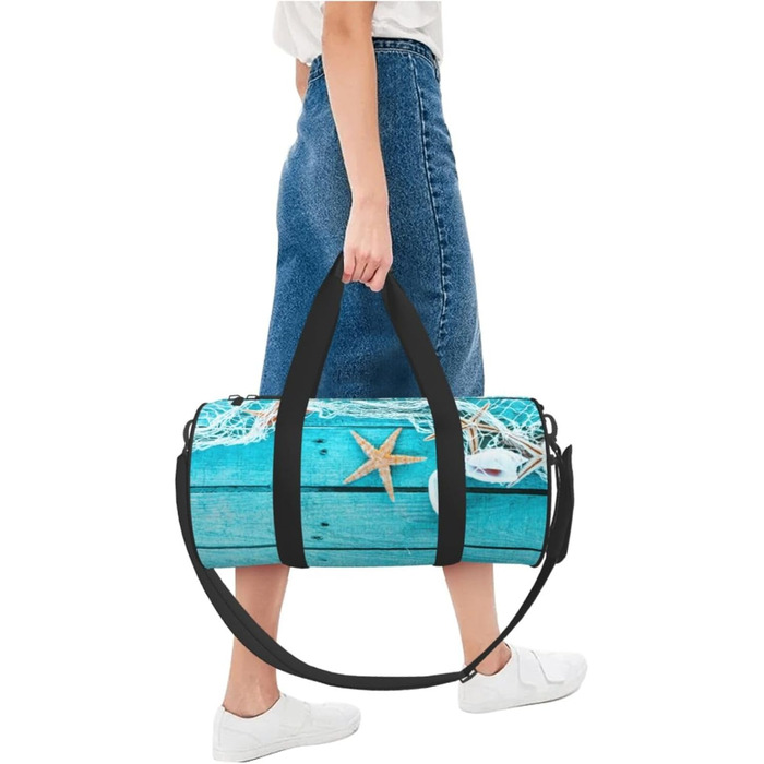 Спортивна сумка, дорожня сумка, пляжна палатка, морська колекція, вінтажний стиль, бохо-принт, сумка для ночівлі, чорний колір, універсальний розмір, сумка для подорожей