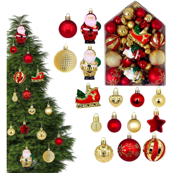 Набір ялинкових кульок 72 шт Generic