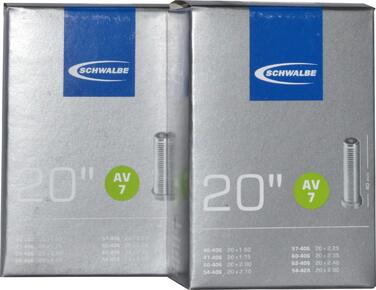 Камери Schwalbe 40-62/406, AV7 NR.7 AV 20x1.75-2.50 для велосипеда (одиночні), 2