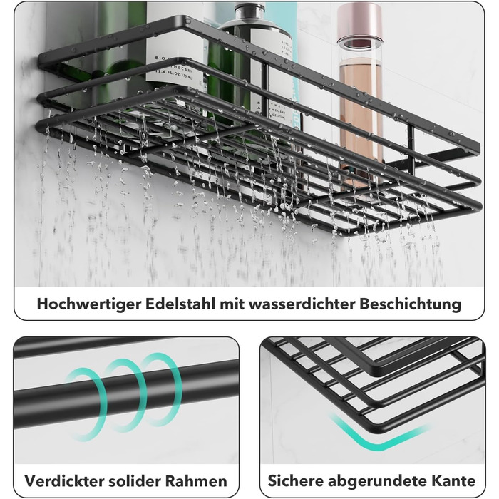 Поличка для душу шафран без свердління 2 шт. и поличка для душу кошик для душу органайзер для ванної кімнати, поличка для ванної п
