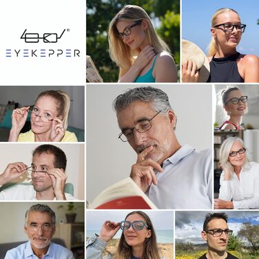 Окуляри з блакитним світлофільтром Eyekepper - Окуляри для комп&39ютерного читання із захистом від ультрафіолетового випромінювання, жінки, чоловіки, половинна оправа - золоті