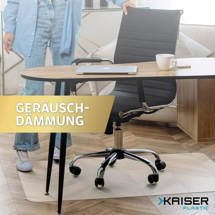 Прозорий килимок для підлоги Kaiser 90x120 см - Прозорий килимок для столу - Килимок для стільця - Нековзний килимок для стільця - Захисний килимок для офісних стільців - Пластиковий килимок для стільця 90 x 120 см