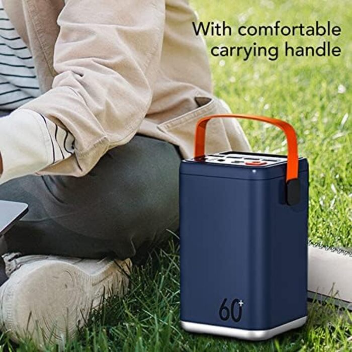 Портативна електростанція ASHATA, аварійне джерело живлення для зовнішнього використання з літієвим акумулятором ємністю 60000 мАг, двонаправлена швидка зарядна станція для відключень електроенергії на природі під час кемпінгу (синя)