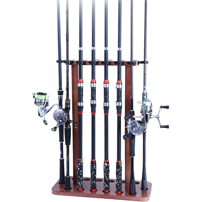Тримач для вудок, підставка для вудок для гаража, підлогова підставка, вертикальний тримач для зберігання вудок, органайзер для риболовлі