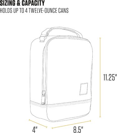 Ізольований обідній холодильник Carhartt для чоловіків та жінок, повністю ізольований, для роботи, на природі, щоденного використання, чорний